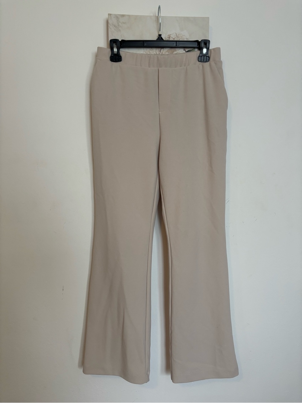 Tahari Taupe Flare Pull-On Pants